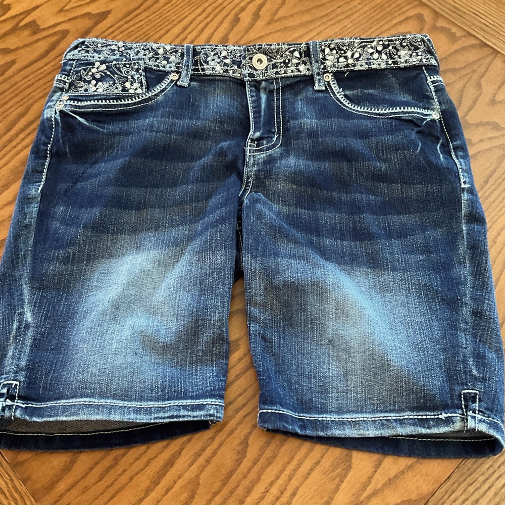 Revolution by Revolt Rhinestone Embellished Jean Shorts, Girls Sz 14.5